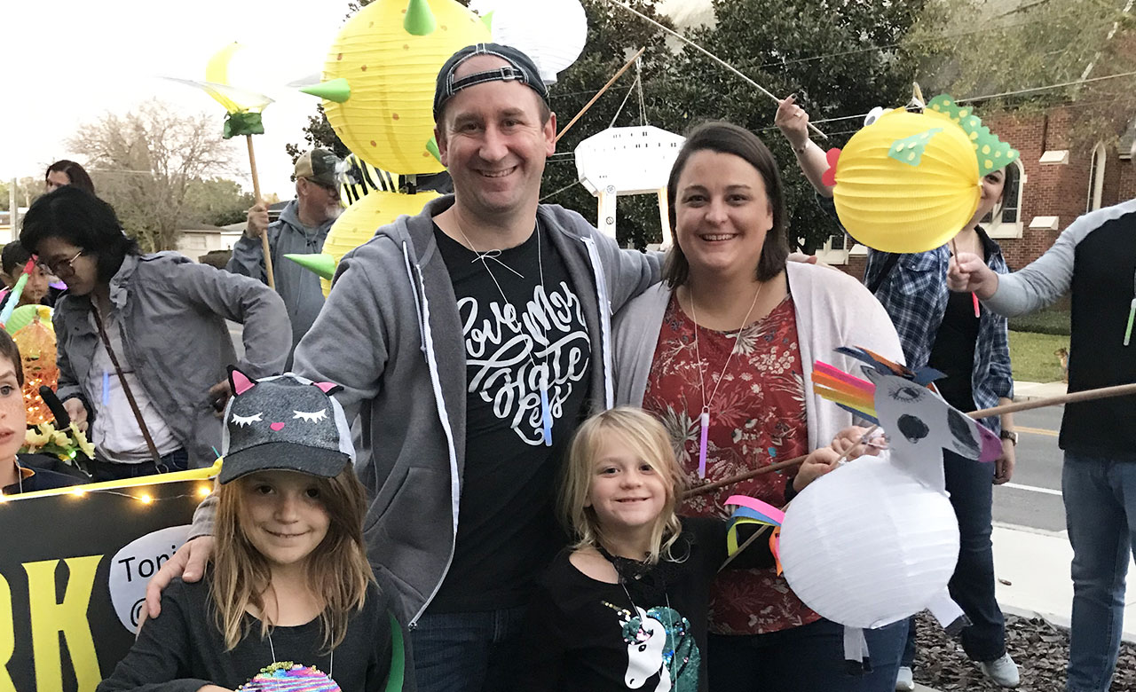 Jason's Family at the 2020 Audubon Park Lantern Jubilee