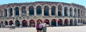 Our family in front of the Verona Arena.